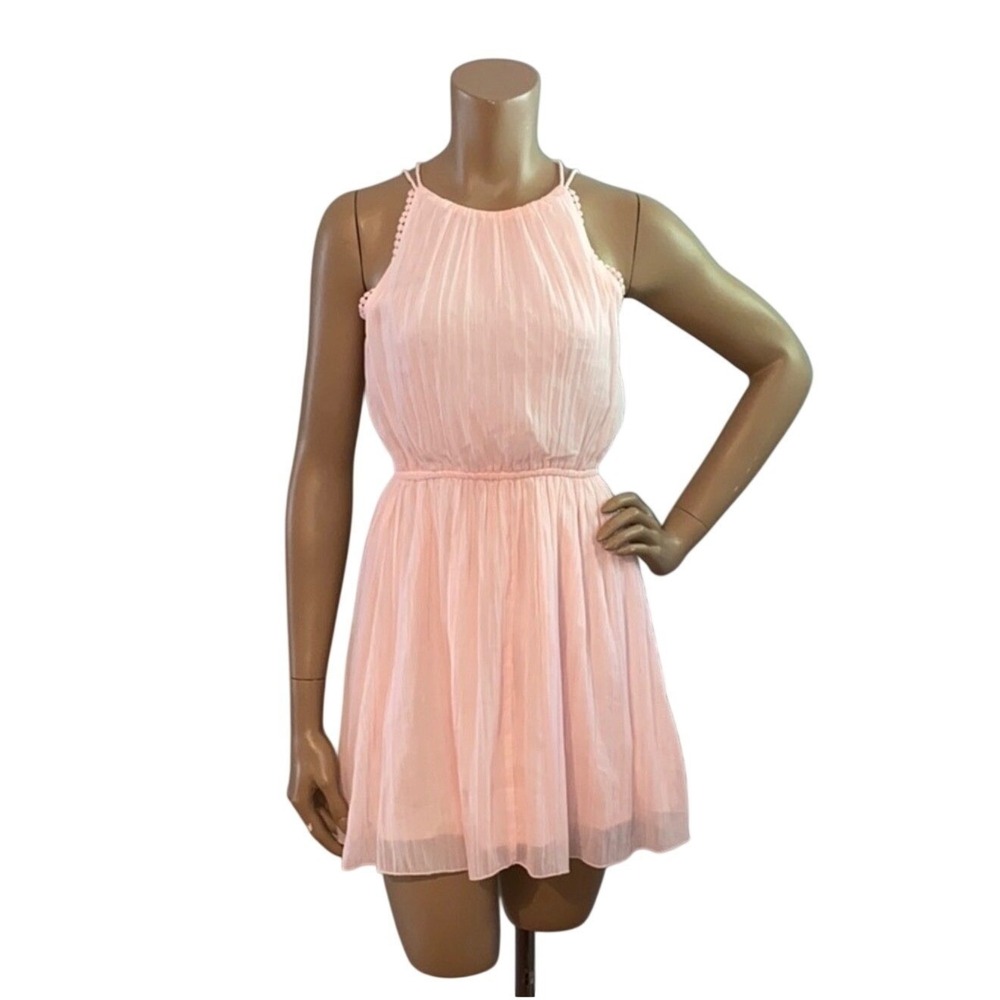 Abercrombie & Fitch Peach Chiffon Mini Dress Size S Flowy Romantic Soft Girl